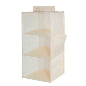 吊り下げ収納 最新強化版 クローゼット 収納吊り下げ 3段 ボード 大容量 衣類ラック 帽子/鞄 収納/旅行/出張 取付簡単 折り畳み式(ベー