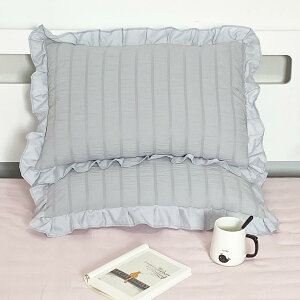 枕カバー 2枚セット ピローケース 43x63 かわいい フリル シアサッカー生地 封筒式 まくらかばー 優しい肌触り 柔らかい 洗い替え 速