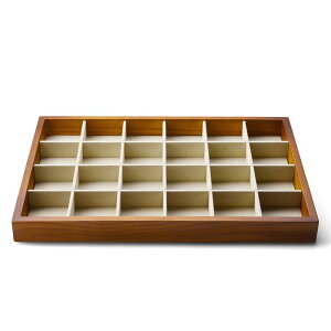 ジュエリートレイ アクセサリートレイ 木製 ネックレス ブレスレット ピアス 指輪展示用 小物置き 高級 おしゃれ 05101 :24区画 ホ