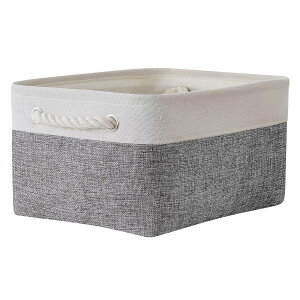 TheWarmHome ���[���� �o�X�P�b�g 35×25×17cm �Ȗ� �܂肽���� �n���h���t�� �����h���[�o�X�P�b�g ����������[ �ߗގ��[ �z���C�g�O���[