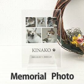 【オーダーメイド ペット 遺影 コラージュ A アクリルフォト S アクリルスタンド付】写真/5枚/メモリアルフォト/ペットロス/愛犬/愛猫/虹の橋/はがきサイズ/オーダー/名入れ/写真立て/ペット/犬/猫/ペット供養/オリジナル/ギフト/フォトフレーム/記念/おしゃれ/感謝