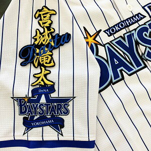 納期注意【横浜DeNAベイスターズ 刺繍ワッペン 宮城 ネーム】宮城滝太/応援歌/ユニフォーム/優勝/プロ野球/刺繍/刺しゅう/ワッペン/クリスマス/
