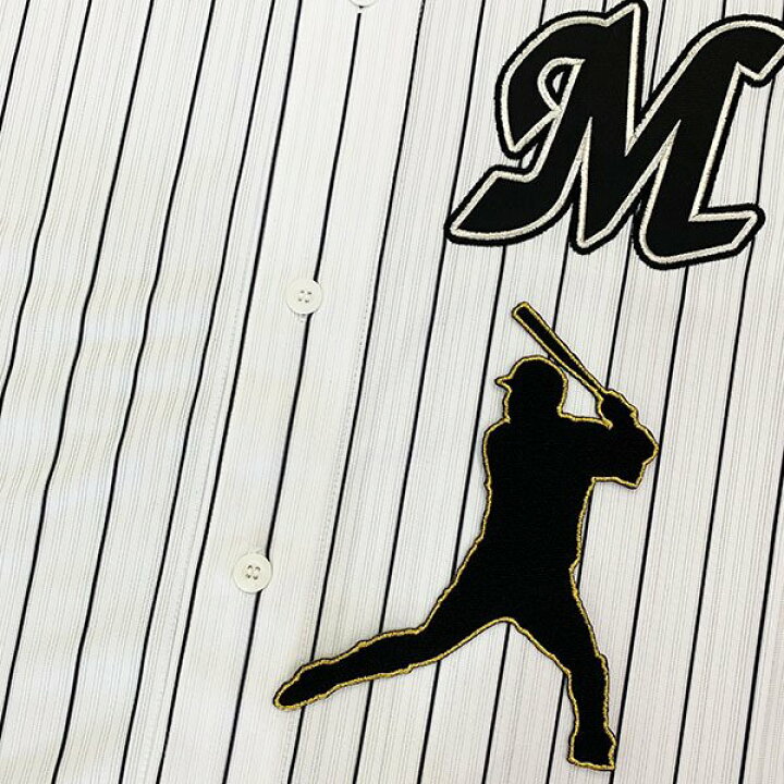 楽天市場 納期注意 千葉ロッテ マリーンズ 刺繍ワッペン 角中 シルエット 金 角中勝也 応援歌 ユニフォーム プロ野球 刺繍 応援グッズ La Conquete