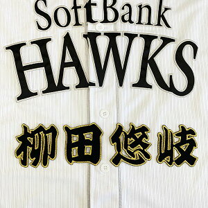 納期注意【ソフトバンクホークス 刺繍ワッペン 柳田 名前】柳田悠岐/クリスマスプレゼント/ホークスファン/カスタマイズ/カスタム/派手/若鷹軍団/応援歌/ユニフォーム/優勝/プロ野球刺しゅ