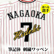 納期注意【東京 ヤクルト スワローズ 刺繍ワッペン 筆記体 選手名 大】選べる選手/応援歌/ユニフォーム/…