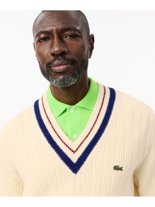 楽天市場】【SALE／40%OFF】Vネックリブニットセーター LACOSTE 