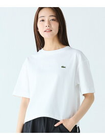 【SALE／30%OFF】裾口ドローストリング入りクロップド5分袖 半袖Tシャツ LACOSTE ラコステ トップス カットソー・Tシャツ ブラック ホワイト【RBA_E】【送料無料】[Rakuten Fashion]