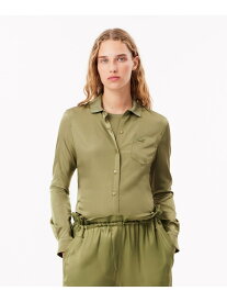 【SALE／40%OFF】リブニットカラーレーヨンシャツ LACOSTE ラコステ トップス シャツ・ブラウス カーキグリーン【RBA_E】【送料無料】[Rakuten Fashion]
