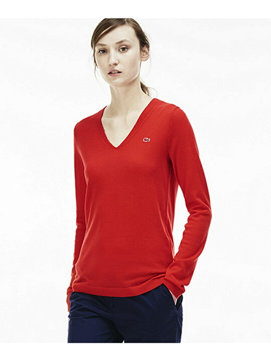 楽天市場】【SALE／30%OFF】(W)ウール Vネック ニット (長袖) LACOSTE