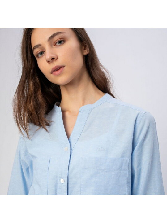 楽天市場】【SALE／50%OFF】リネンコットンスキッパーネックシャツ 