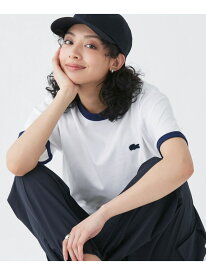 【オンライン限定】LACOSTE ワンポイントロゴ リンガーTシャツ LACOSTE ラコステ トップス カットソー・Tシャツ ベージュ ネイビー ブラック ホワイト【送料無料】[Rakuten Fashion]