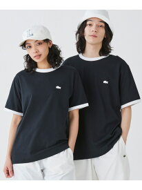 【オンライン限定】LACOSTE ワンポイントロゴ リンガーTシャツ LACOSTE ラコステ トップス カットソー・Tシャツ ネイビー ホワイト ブラック【送料無料】[Rakuten Fashion]