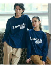 【SALE／20%OFF】【オンライン限定】LACOSTE 鹿の子オーバーサイズプリント ロングスリーブTシャツ LACOSTE ラコステ トップス カットソー・Tシャツ ブラック ネイビー ホワイト【RBA_E】【送料無料】[Rakuten Fashion]