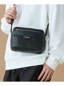 オシアン レザーレポーターバッグ LACOSTE ラコステ バッグ ショルダーバッグ グレー ブラック【送料無料】[Rakuten Fashion]