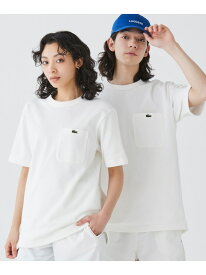 鹿の子地ポケット半袖Tシャツ LACOSTE ラコステ トップス カットソー・Tシャツ ピンク カーキグリーン グレー ホワイト ネイビー グリーン ブラック【送料無料】[Rakuten Fashion]