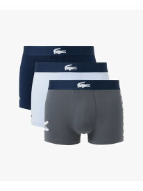 3パックストレッチコットントランクボクサーショーツ / ボクサーパンツ LACOSTE ラコステ インナー・ルームウェア ボクサーパンツ・トランクス ブルー グレー ブラック グリーン ネイビー【送料無料】[Rakuten Fashion]