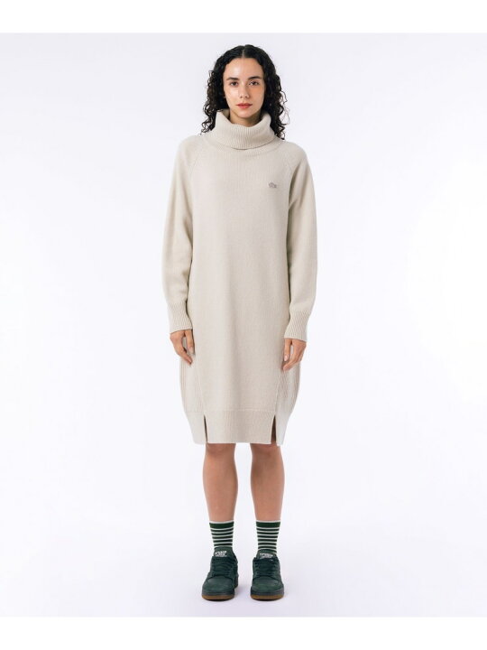 楽天市場】ミドルゲージタートルネックニットドレス LACOSTE 