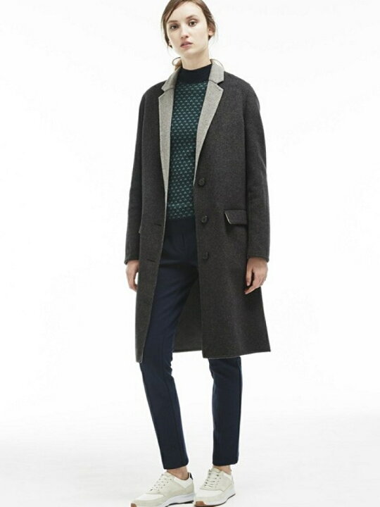 楽天市場】(W)ダブルニットロングコート LACOSTE ラコステ ジャケット 