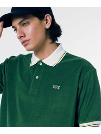 【SALE／30%OFF】ハイゲージパイル地 オーバーサイズ 半袖ポロシャツ LACOSTE ラコステ トップス ポロシャツ ベージュ ネイビー ホワイト グリーン【RBA_E】【送料無料】[Rakuten Fashion]