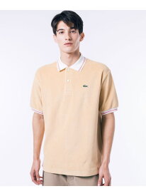 【SALE／50%OFF】ハイゲージパイル地 オーバーサイズ 半袖ポロシャツ LACOSTE ラコステ トップス ポロシャツ ベージュ ネイビー ホワイト グリーン【RBA_E】【送料無料】[Rakuten Fashion]
