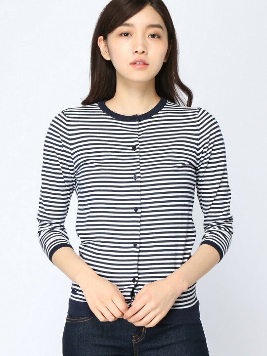 楽天市場】【SALE／50%OFF】(W)細ボーダークルーカーディガン LACOSTE 