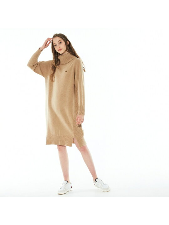 楽天市場 Sale 50 Off タートルネックニットワンピース Lacoste ラコステ ワンピース シャツワンピース ベージュ ネイビー Rba E 送料無料 Rakuten Fashion Lacoste ラコステ