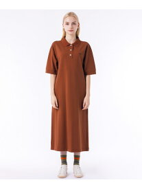 【SALE／50%OFF】ルーズフィット5分袖ポロドレス / ポロワンピース マキシ丈 ロング丈 LACOSTE ラコステ ワンピース・ドレス シャツワンピース ブラック ブラウン ホワイト【RBA_E】【送料無料】[Rakuten Fashion]