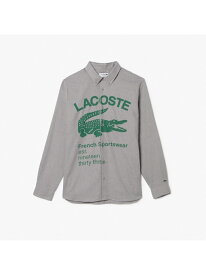 【SALE／30%OFF】オーバーサイズプリントフランネルシャツ LACOSTE ラコステ トップス シャツ・ブラウス グレー ブラウン【RBA_E】【送料無料】[Rakuten Fashion]