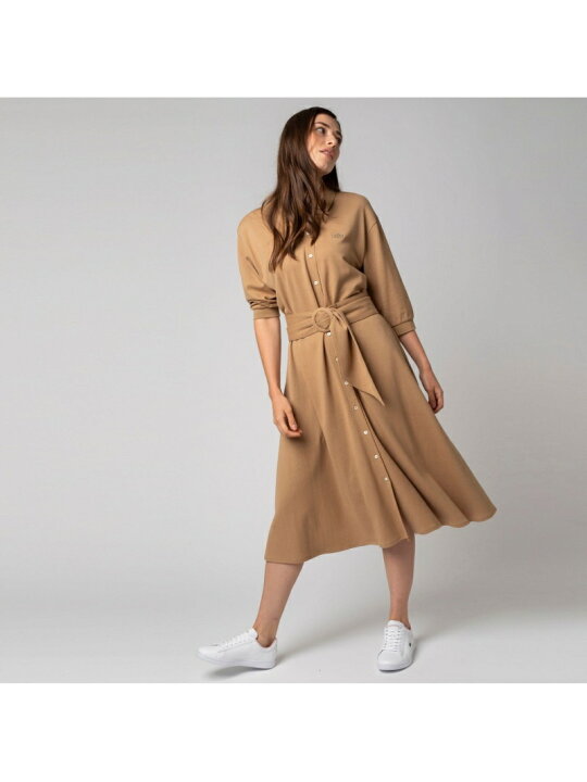 楽天市場 Sale 30 Off ベルトデザインロングポロシャツドレス Lacoste ラコステ ワンピース シャツワンピース ベージュ ネイビー Rba E 送料無料 Rakuten Fashion Lacoste ラコステ