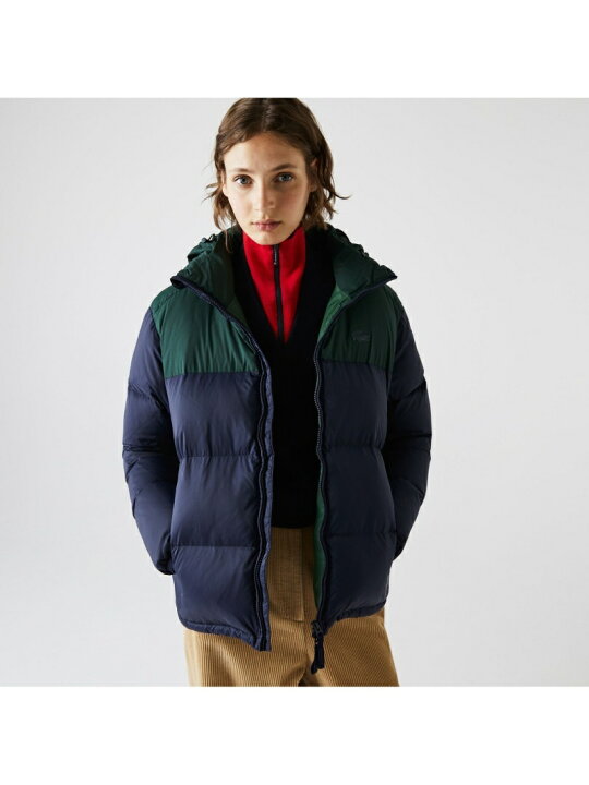 楽天市場】【SALE／50%OFF】収納フード付きカラーブロックダウン 