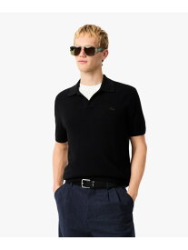 【SALE／30%OFF】オープンカラーワッフルニット LACOSTE ラコステ トップス ニット ブラック ベージュ【RBA_E】【送料無料】[Rakuten Fashion]
