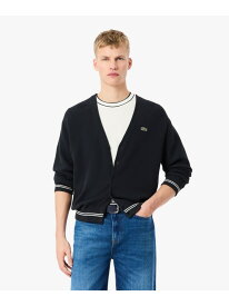 【SALE／30%OFF】リブニットステッチコットンニットカーディガン LACOSTE ラコステ トップス カーディガン ホワイト ブラック【RBA_E】【送料無料】[Rakuten Fashion]