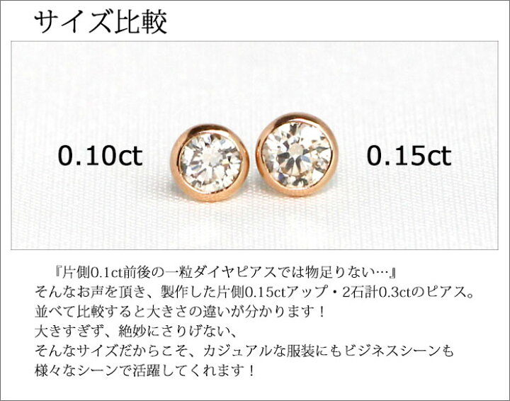 楽天市場】ダイヤモンド ピアス 一粒ダイヤ ピアス K18 ピアス 両耳 