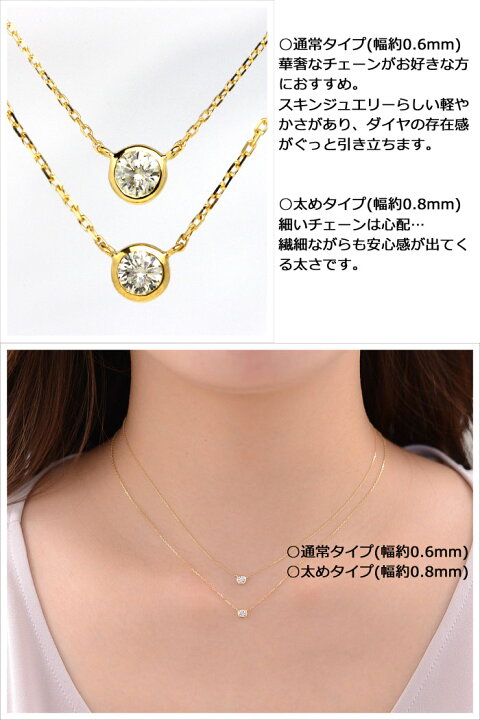 楽天市場】ネックレス ダイヤモンド 0.1ct 一粒ダイヤ K18 フクリン 