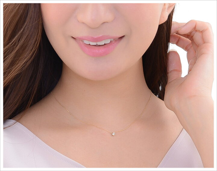 楽天市場】ネックレス ダイヤモンド 0.13ct 天然ダイヤ 一粒ダイヤ  