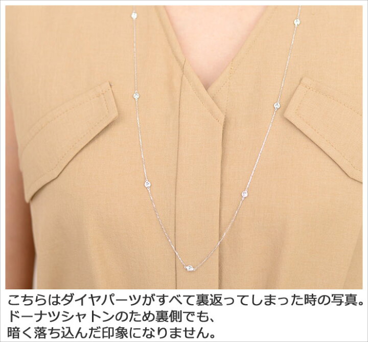楽天市場】ダイヤモンド ステーション ネックレス 1ct プラチナ K18 