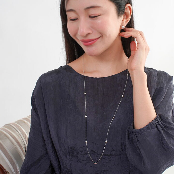 楽天市場】ダイヤモンド ステーション ネックレス 1ct プラチナ K18  