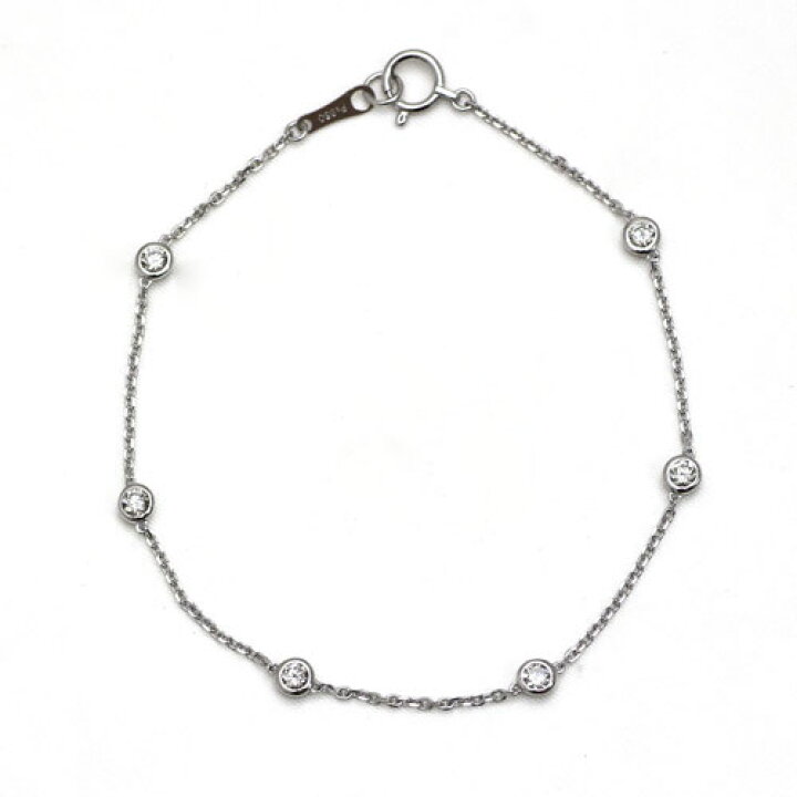 楽天市場】ダイヤモンド ブレスレット 0.5ct 6石 プラチナ K18YG 