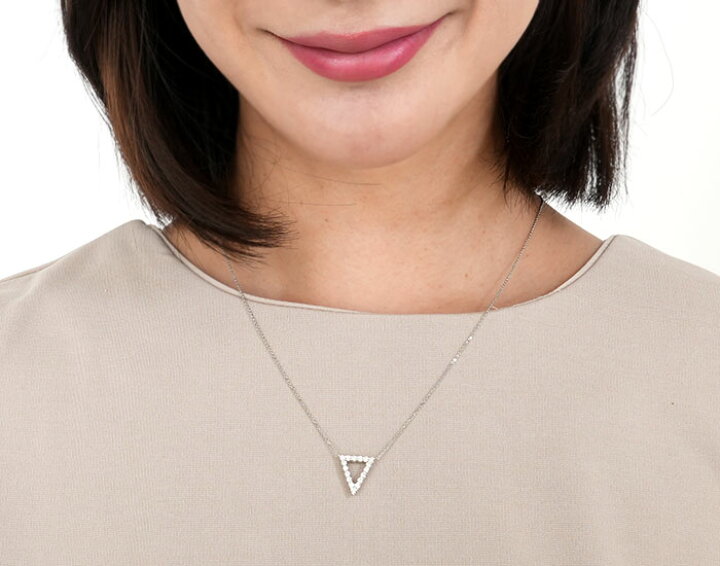 楽天市場】ダイヤモンド ネックレス 0.4ct 天然ダイヤ トライアングル 