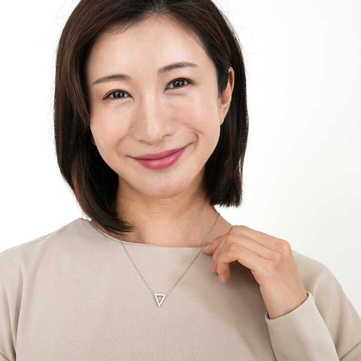 楽天市場】ダイヤモンド ネックレス 0.4ct 天然ダイヤ トライアングル 