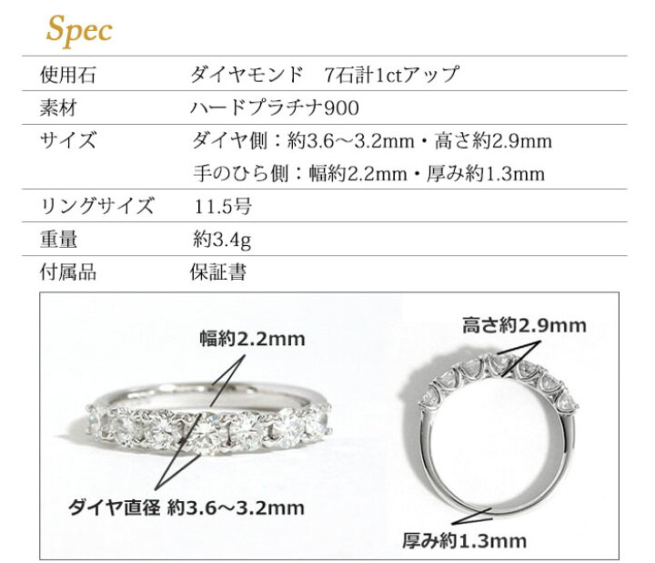 楽天市場】残り1点 再入荷 ダイヤモンド エタニティ リング 7石 1ct 