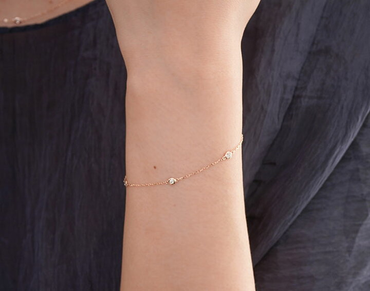 楽天市場】ダイヤモンド ブレスレット 5石 0.12ct ステーション 天然  