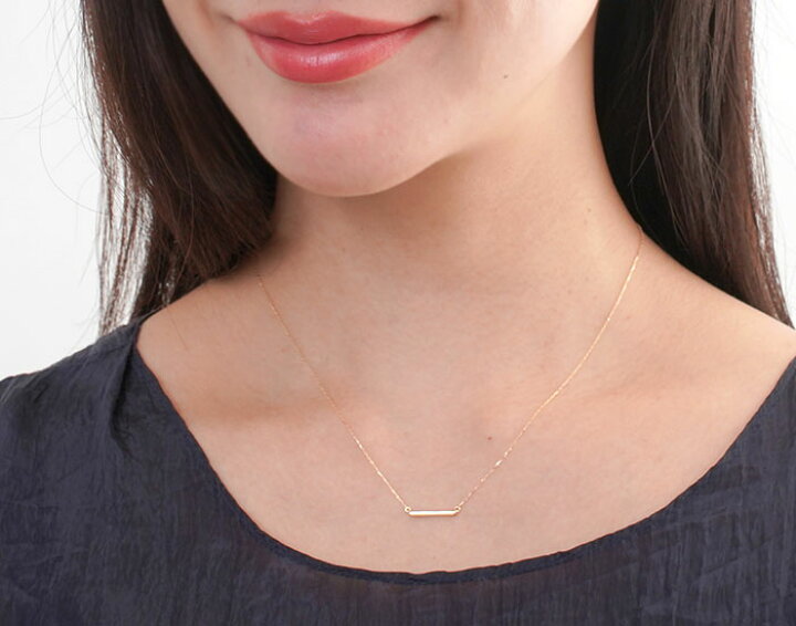 楽天市場】ネックレス ダイヤモンド 0.1ct K18 イエローゴールド バー  