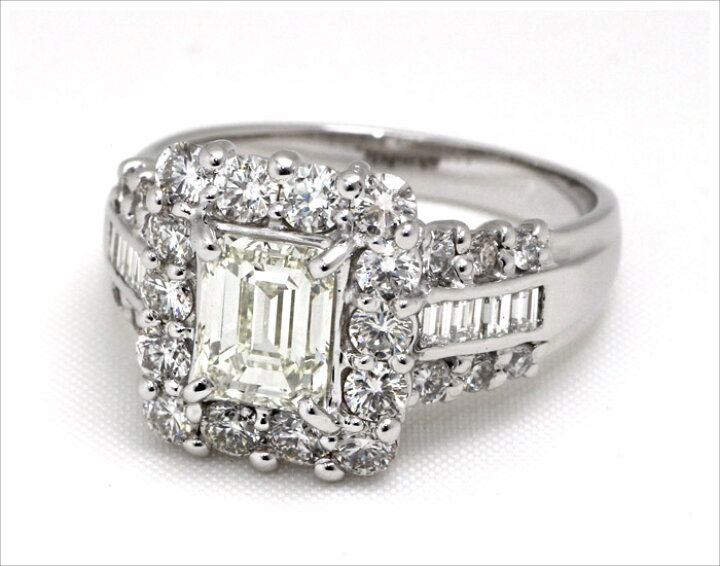 楽天市場】ダイヤモンド リング Pt900 エメラルドカット 1.014ct 