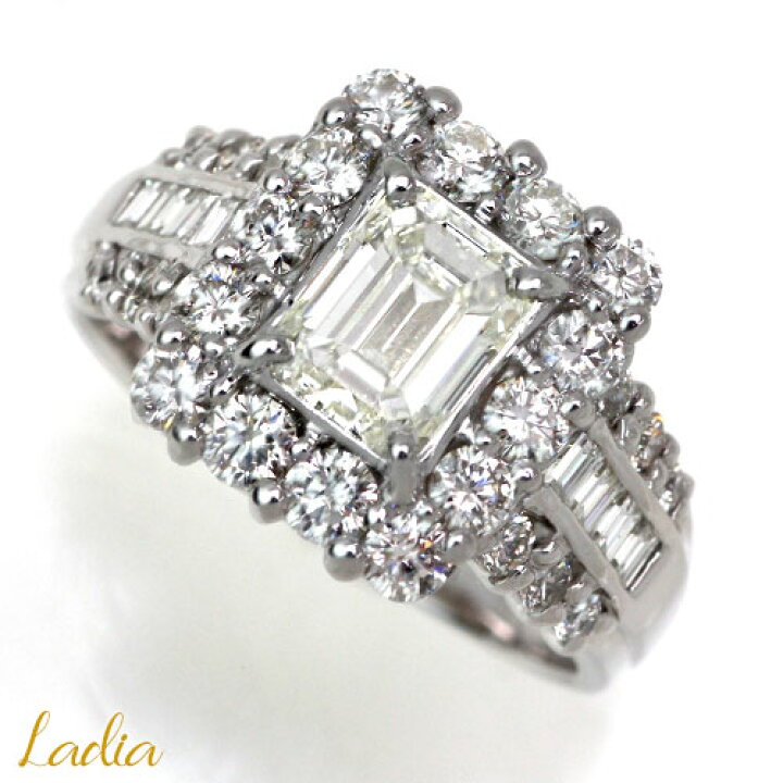 楽天市場】ダイヤモンド リング Pt900 エメラルドカット 1.014ct 