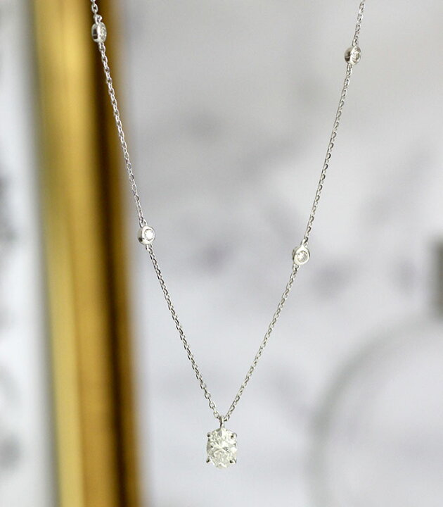楽天市場】ダイヤモンド ネックレス オーバル 0.720ct Kカラー SI-2  