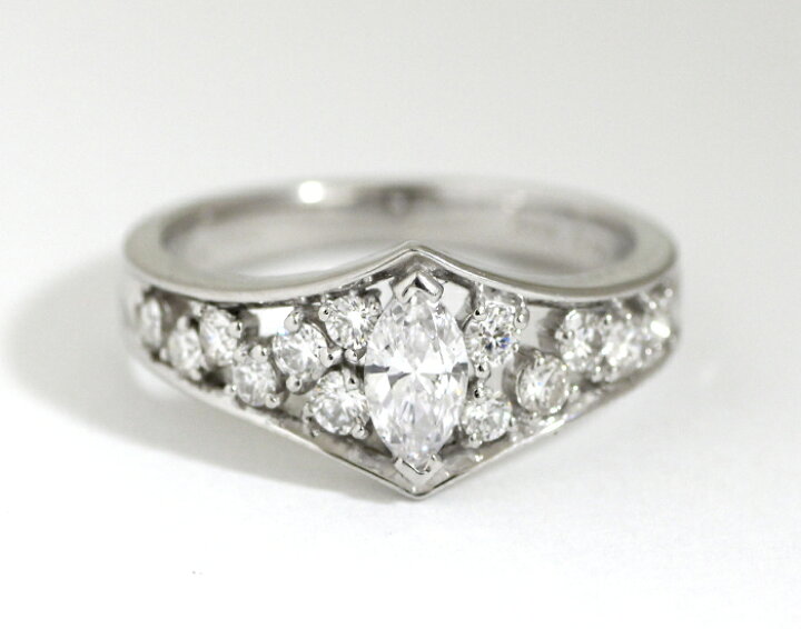 楽天市場】ダイヤモンド リング Pt900 マーキースカット 0.302ct F  