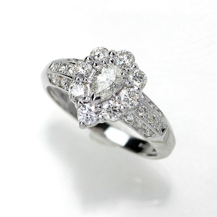 楽天市場】ダイヤモンド リング ペアシェイプダイヤ 0.232ct Iカラー  