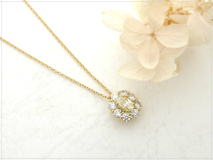 楽天市場】ダイヤモンド ネックレス K18YG オーバルカット 0.225ct SI 