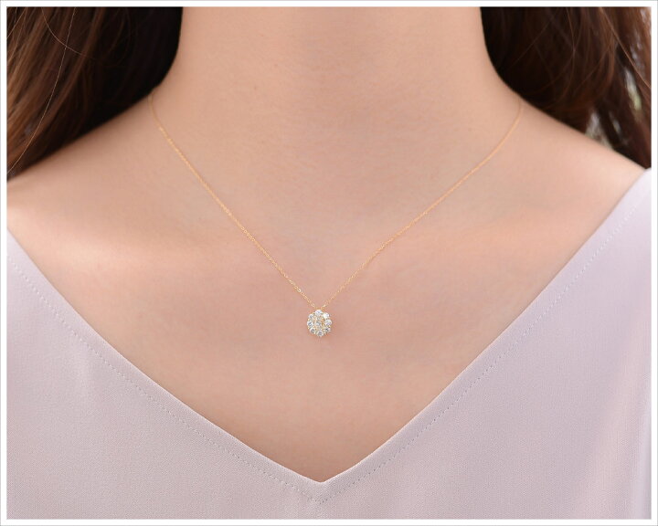 楽天市場】ダイヤモンド ネックレス K18YG オーバルカット 0.225ct SI 